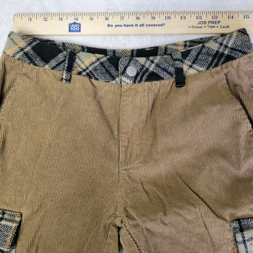 WESC We Are The Superlative Conspiracy Corduroy Cargo Pant 29x32 Tan‎ Plaid - Picture 5 of 15